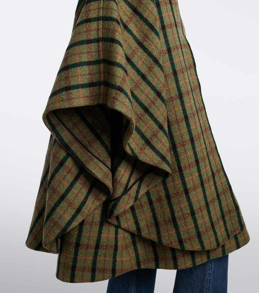 Chloé Checked Wool Poncho