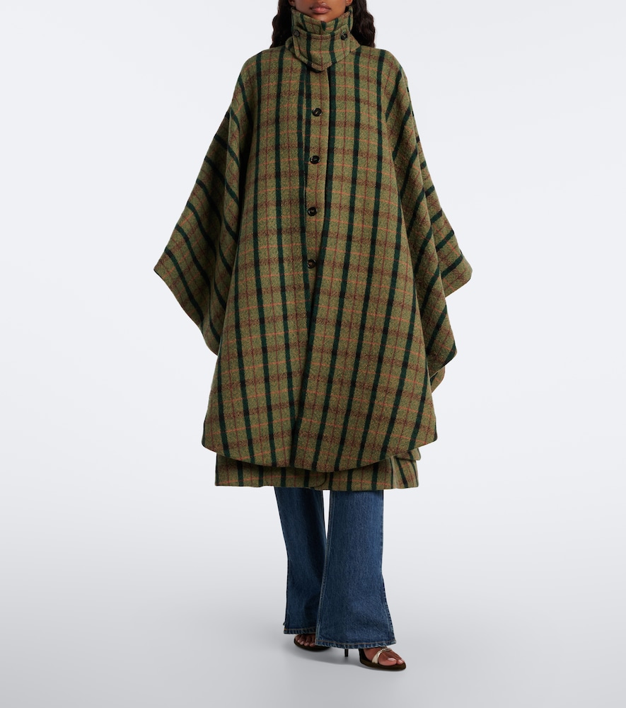 Chloé Checked Wool Poncho