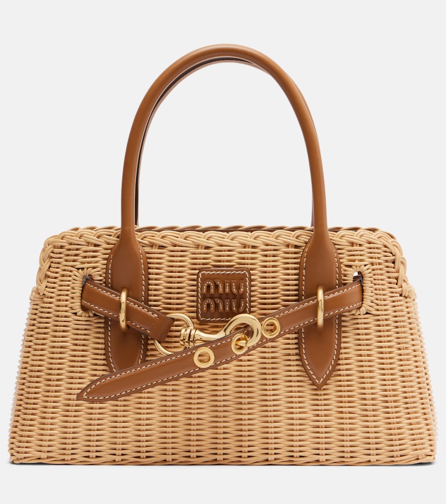 Miu Miu Aventure wicker top-handle bag - Women's Bags