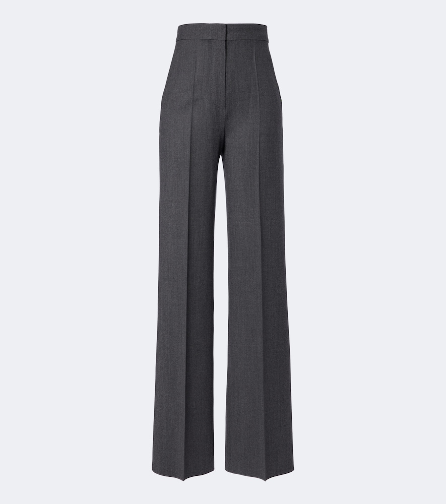 Max Mara Women's Grey Wool-Blend Wide-Leg Pants UK Size 6 - Mytheresa