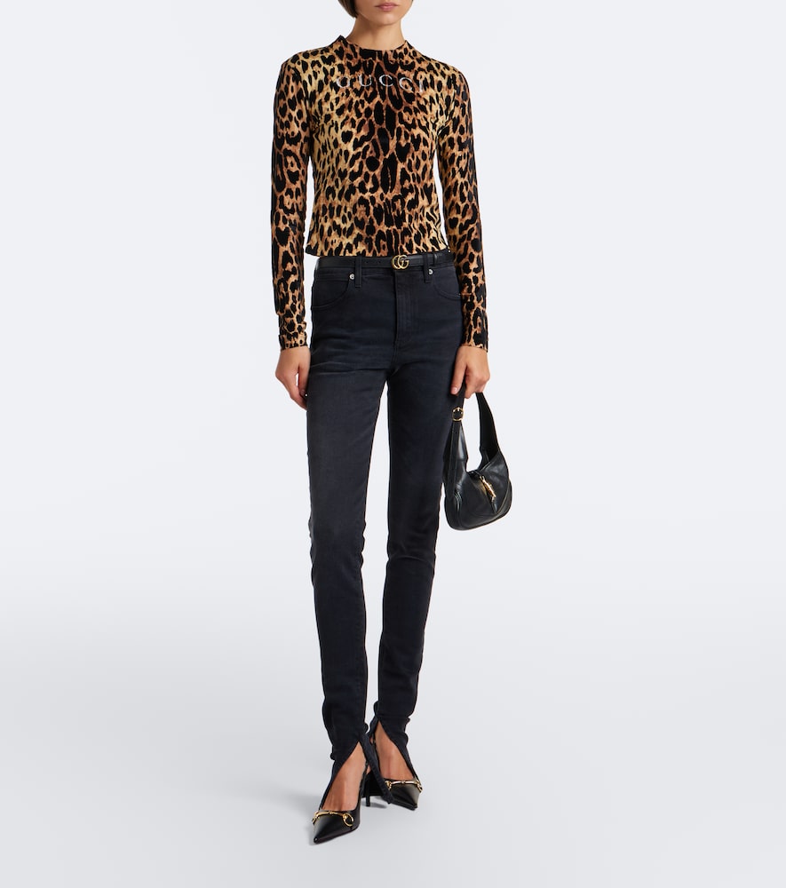 Leopard-Print Cotton Jersey T-Shirt