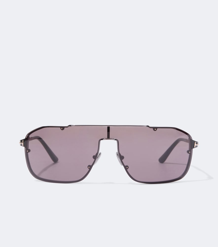 Tom Ford Uomo Grigio Ft1411 Rock-02 08A Occhiali Da Sole Metallo Canna Di Fucile Fumo Pilot Nor - Immagine 3