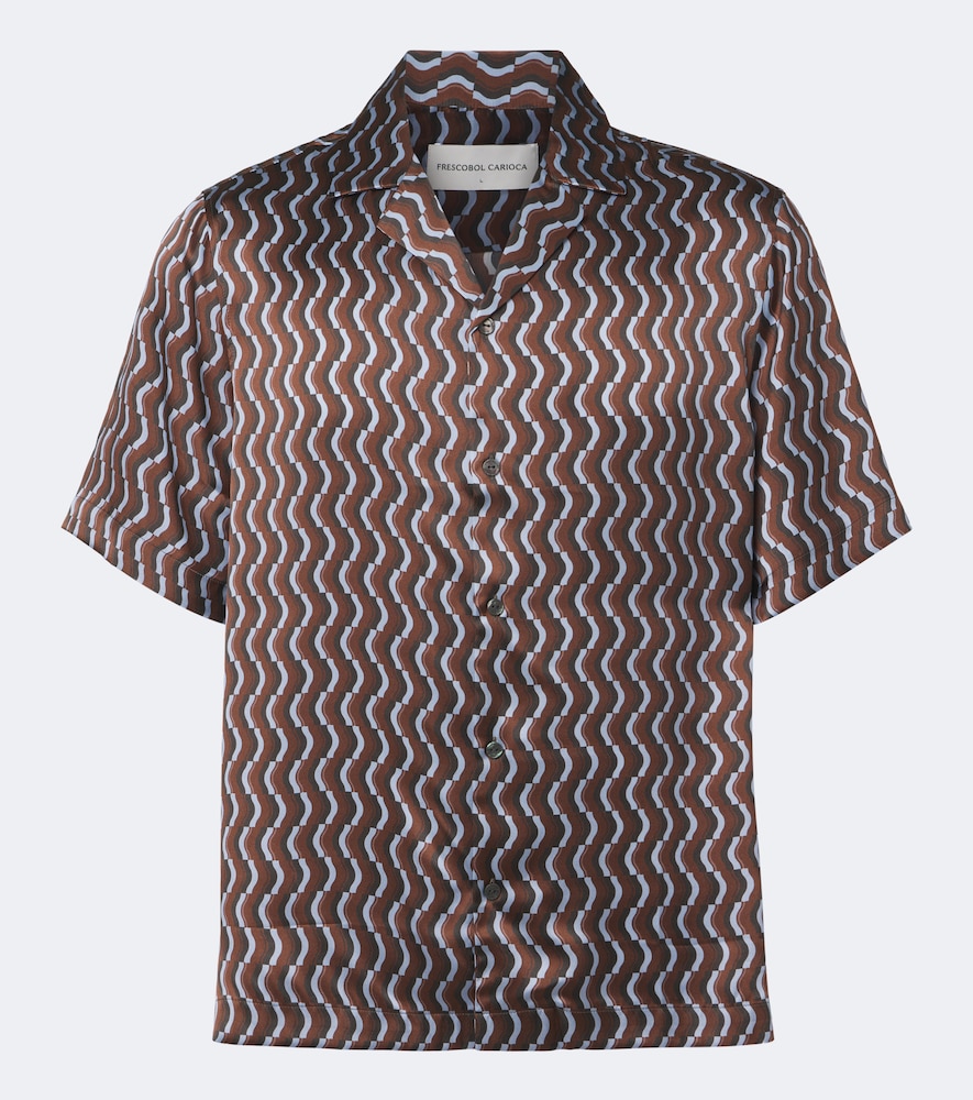 Roberto Printed Silk Bowling Shirt