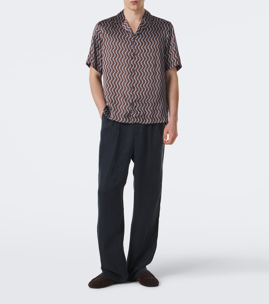 Roberto Printed Silk Bowling Shirt