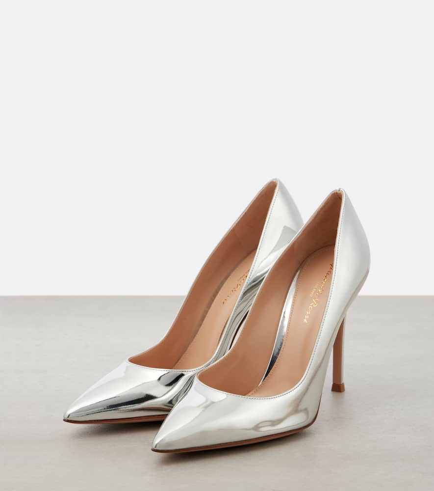 GIANVITO ROSSI GIANVITO 105 METALLIC LEATHER PUMPS