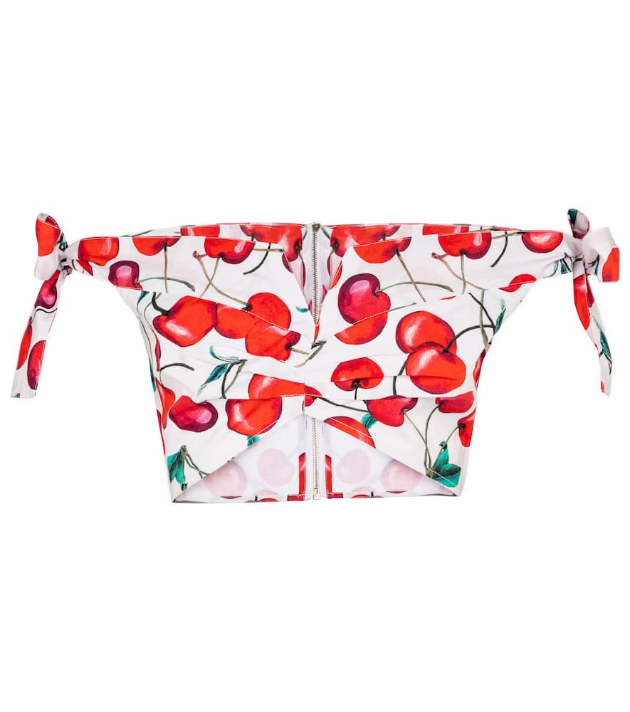 Click to view more detailed imagery on our partner's website Alexandra Miro Exclusive To Mytheresa - Poppy Printed Cotton Crop Top In Red