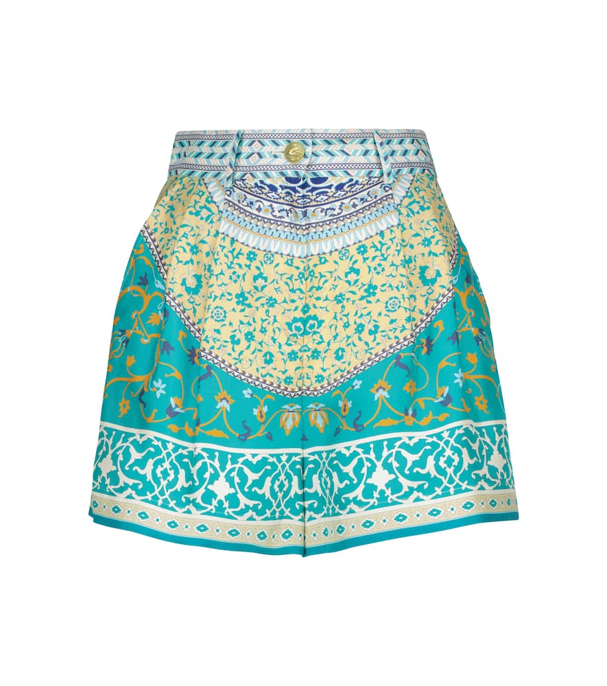ETRO PRINTED SILK SHORTS,P00548248
