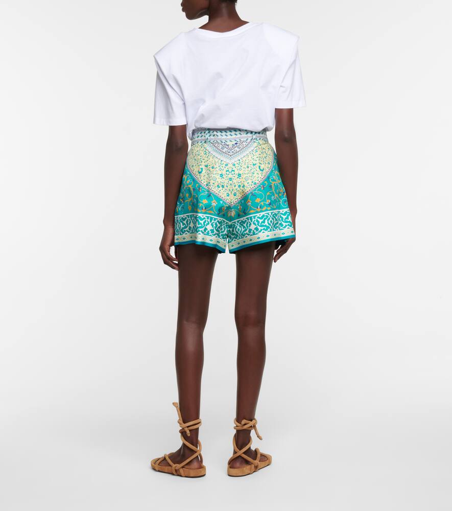 ETRO PRINTED SILK SHORTS,P00548248