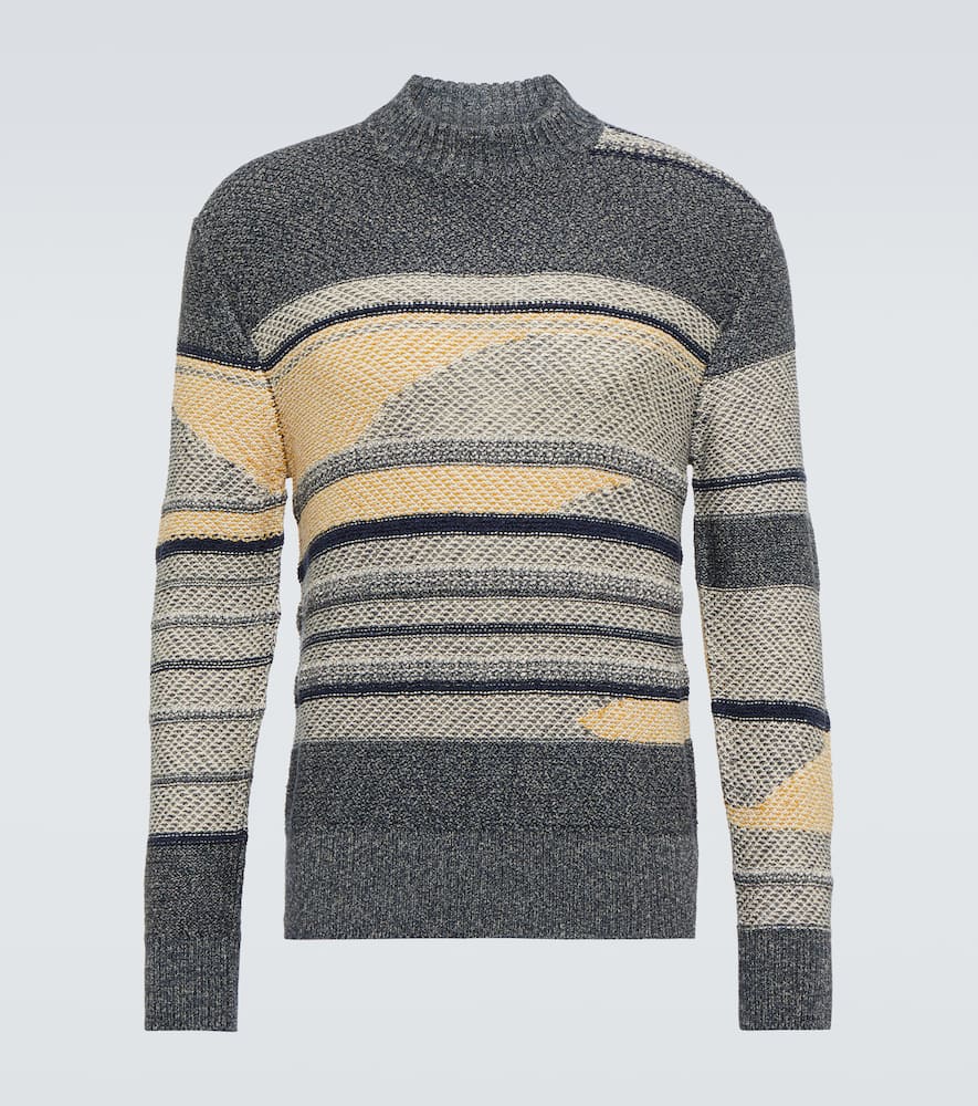 Loro Piana Knitgame intarsia silk-blend sweater