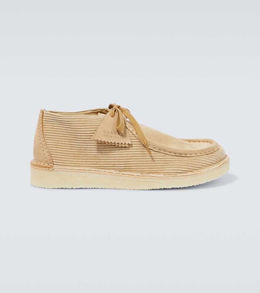 Clarks Originals Desert Nomad Leather Boots In Sand Combi