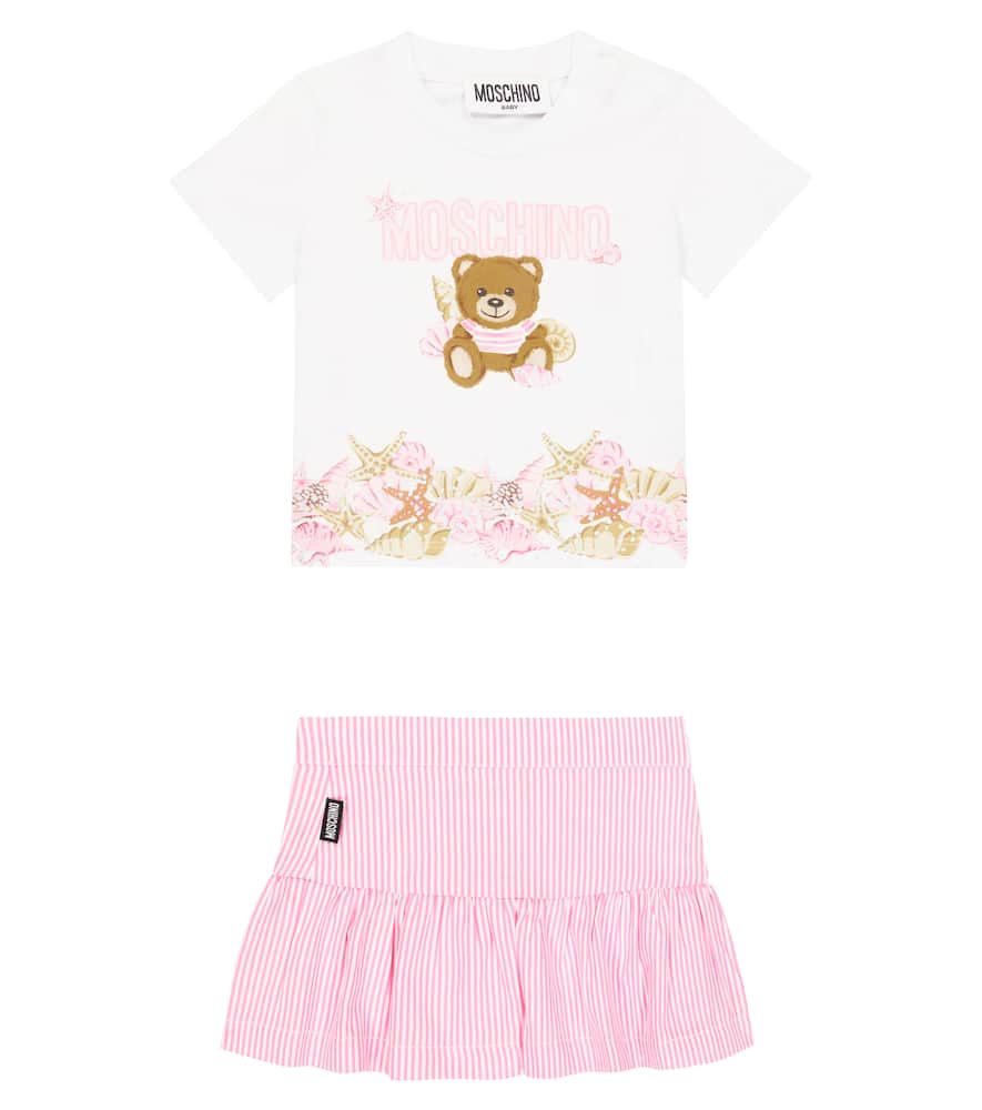 Moschino Kids Baby cotton-blend T-shirt and skirt set
