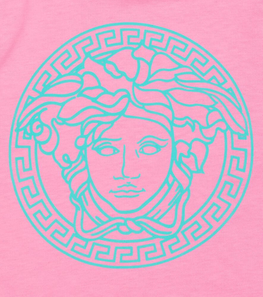 Shop Versace Baby Printed Cotton Jersey T-shirt In Pink Paradise+fresh Mint