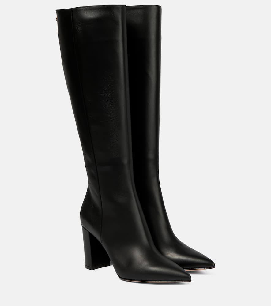 Gianvito Rossi Lyell Leather Knee-high Boots In Black