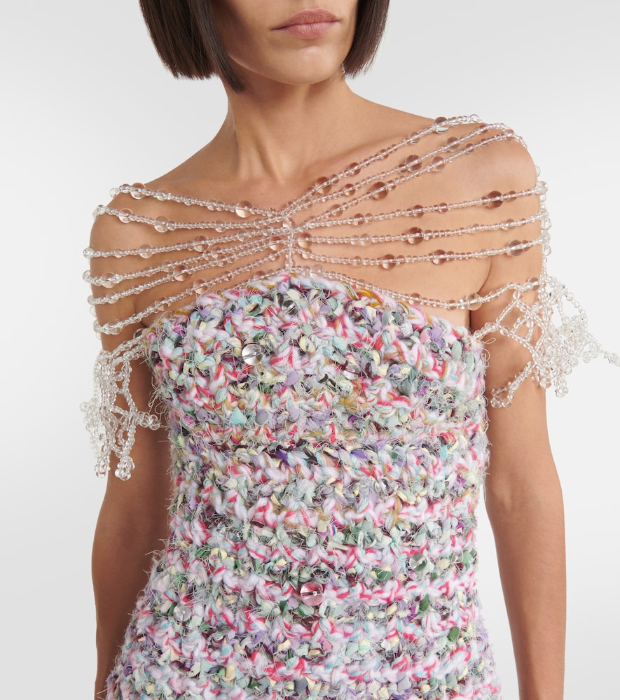  Susan Fang Susan Fang Verziertes Minikleid Aus Häkelstrick 