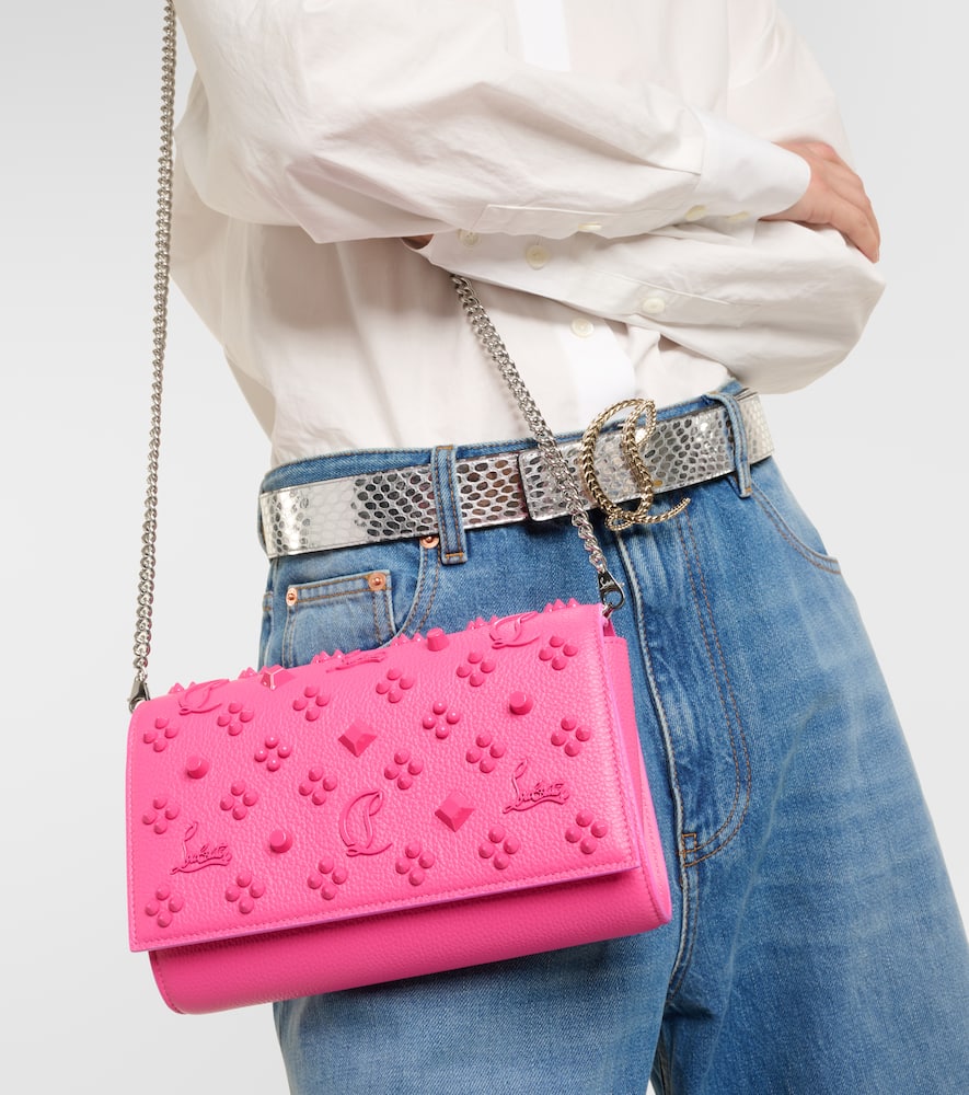 Shop Christian Louboutin Paloma Leather Clutch In Pink