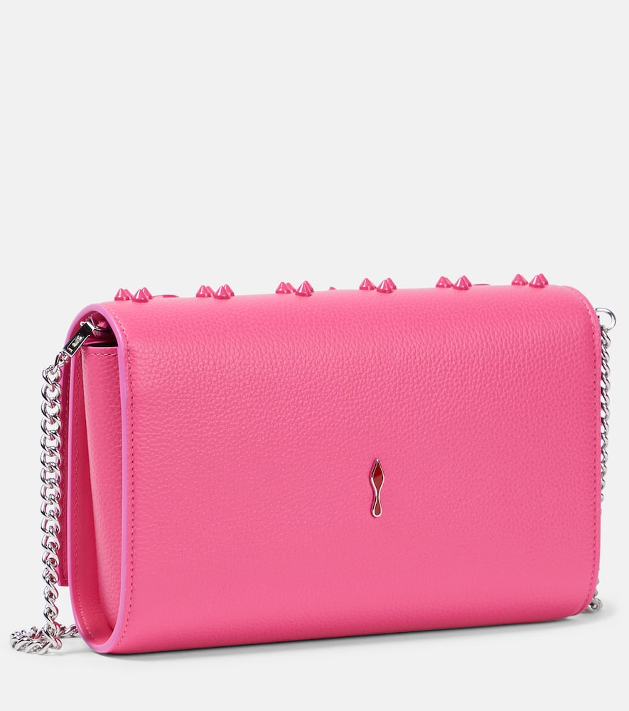 Shop Christian Louboutin Paloma Leather Clutch In Pink