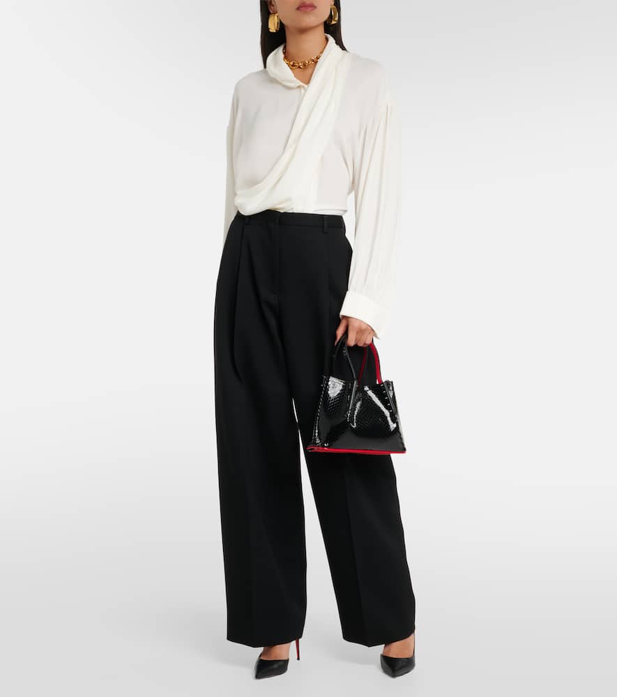 Christian Louboutin Cabarock Mini Patent Leather Tote Bag In Black