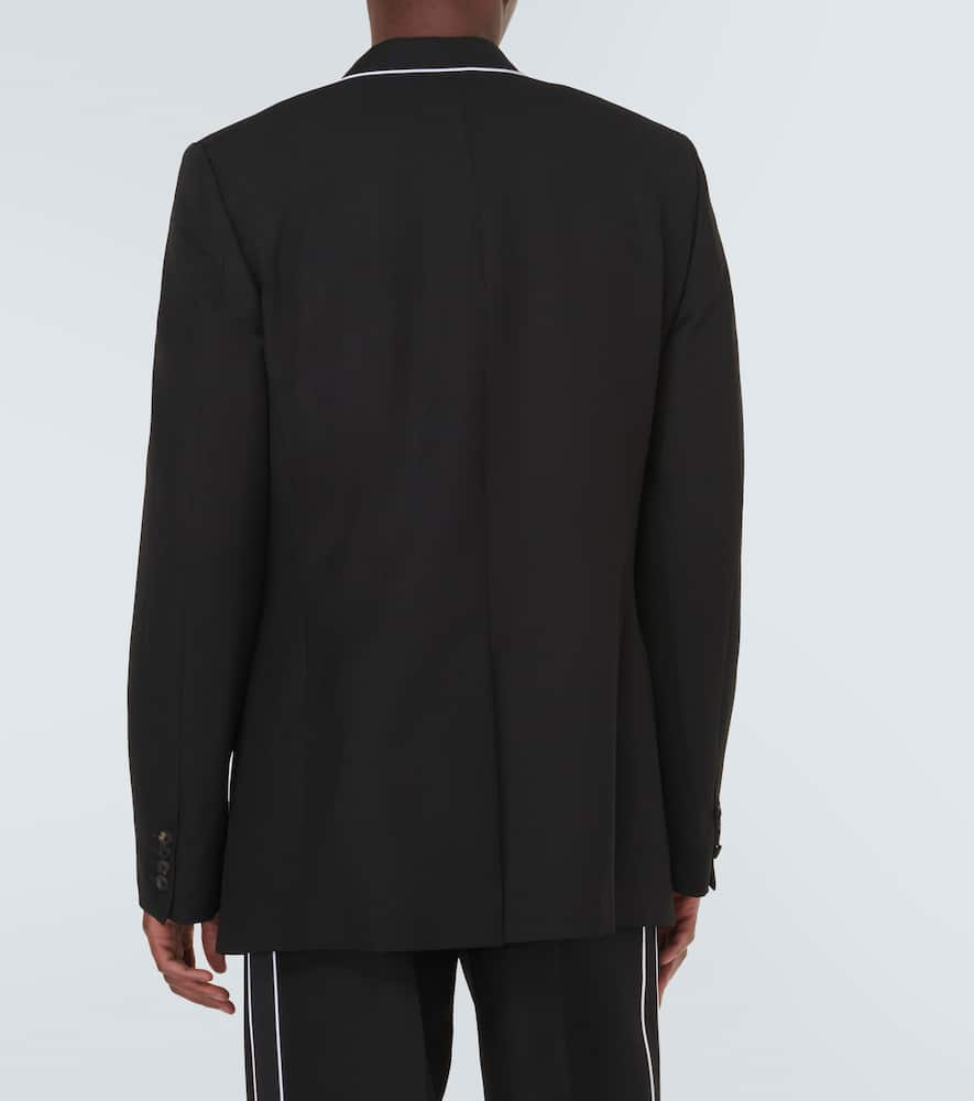 Shop Wales Bonner Rise Double-breasted Wool Blazer In Black