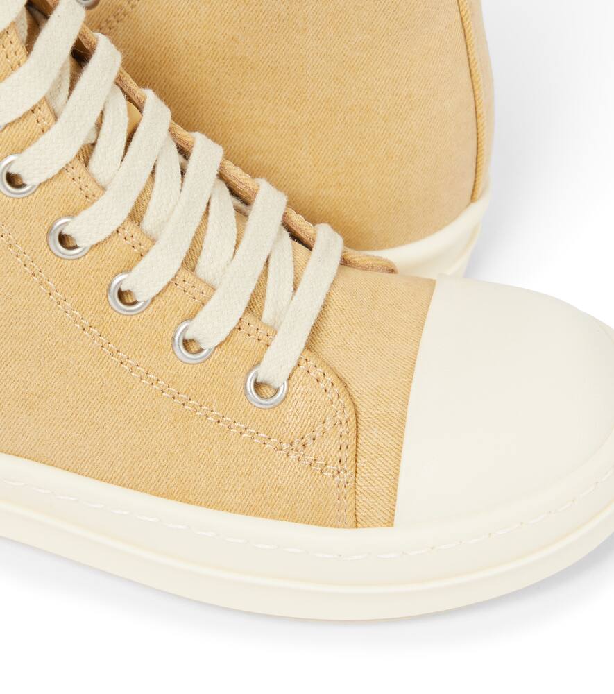 Shop Rick Owens Denim High-top Sneakers In Yellow