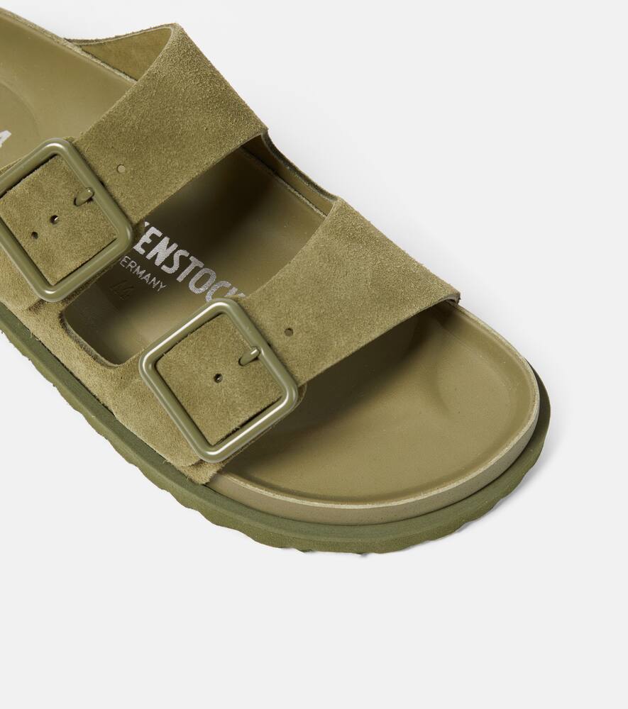 Shop Birkenstock 1774 Arizona Suede Sandals In Green