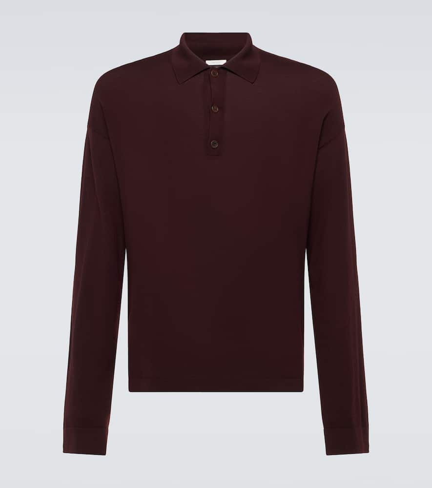 The Row Miso Wool Polo Sweater In Burgundy