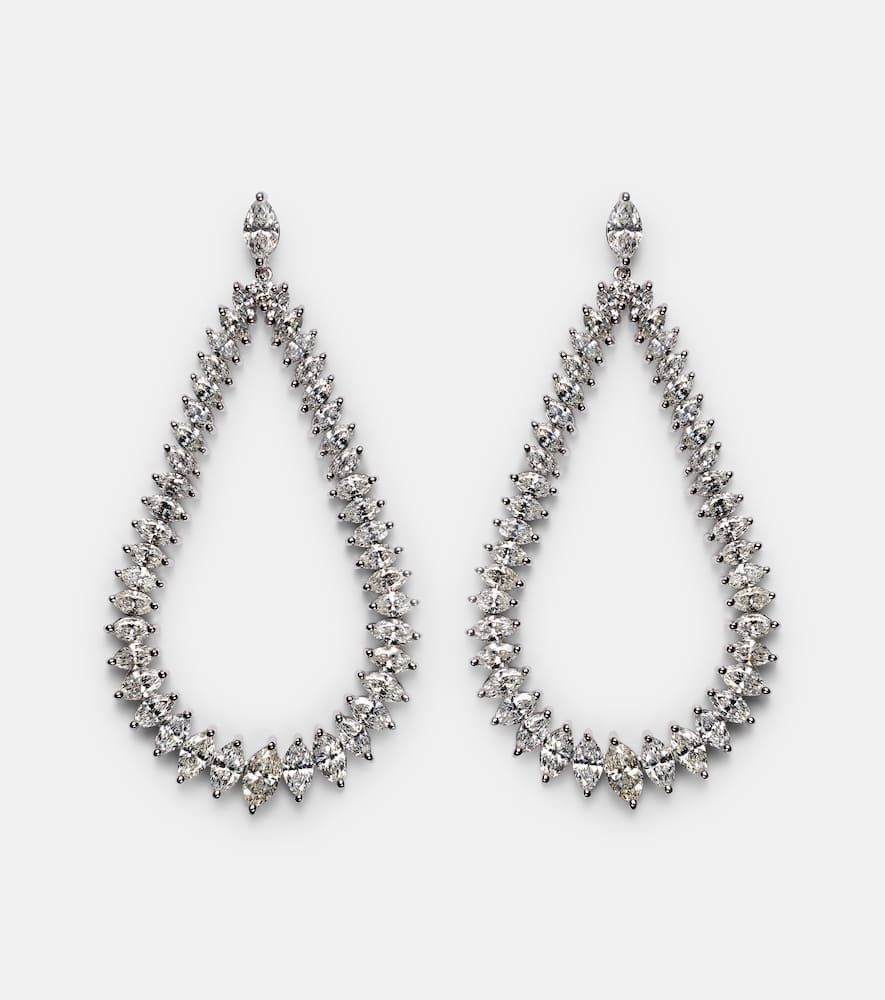 Anita Ko 18kt White Gold Earrings With Diamonds In Silver