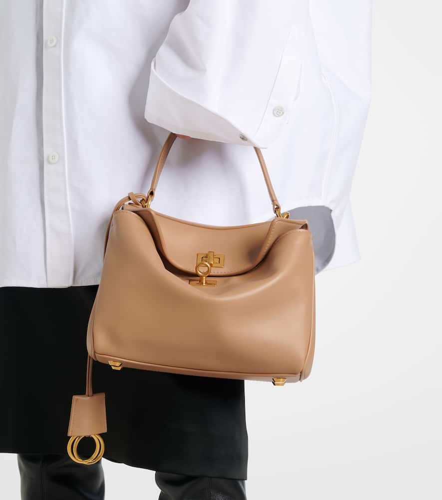 Balenciaga Rodeo Mini Leather Tote Bag In Beige