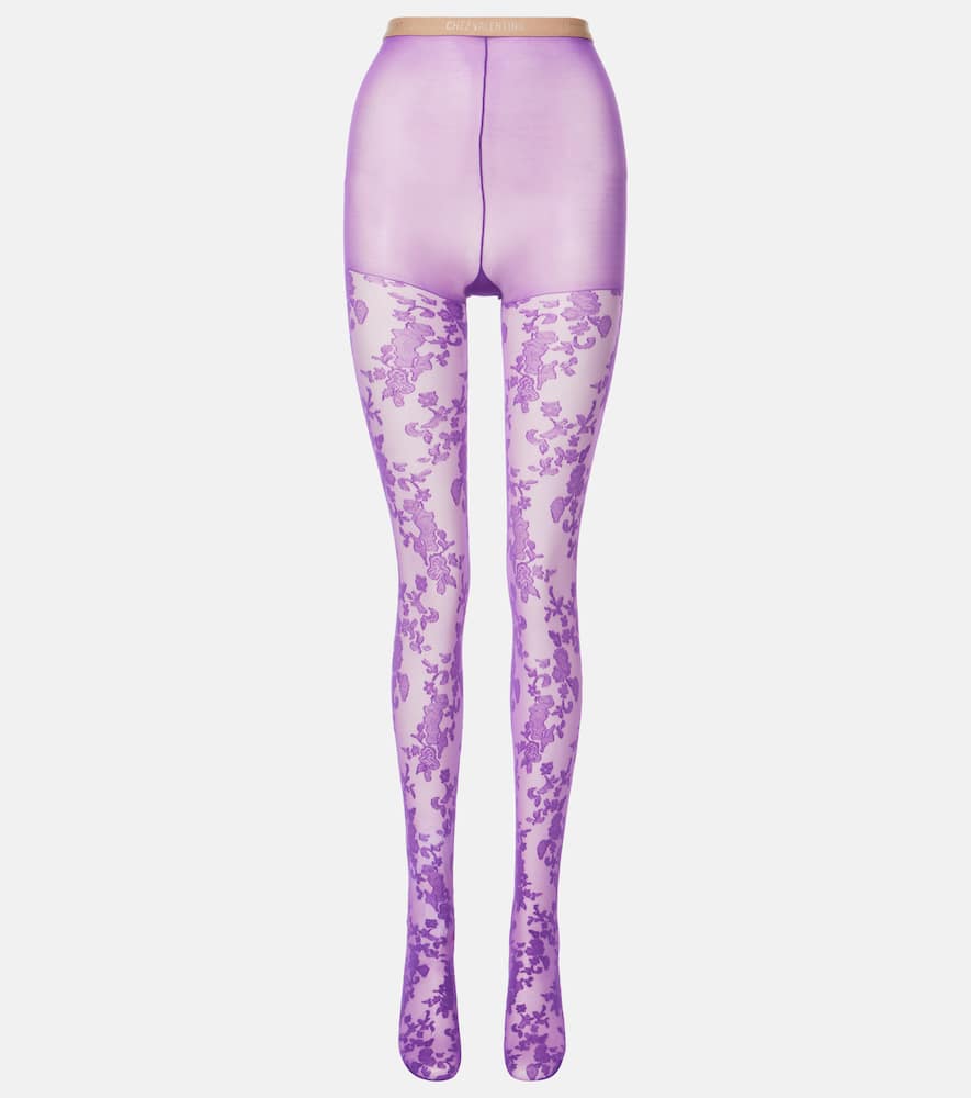 Floral lace tights