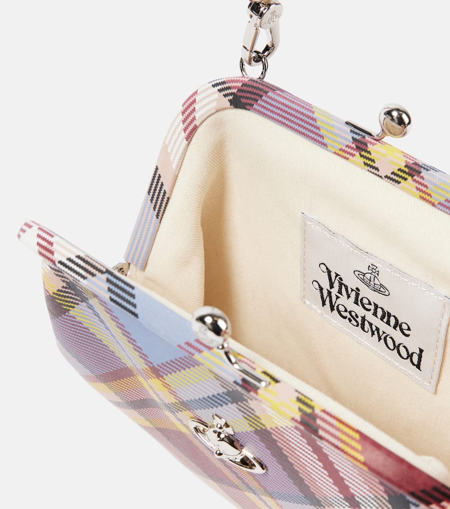 Vivienne Westwood Granny Small Tartan Leather Clutch In Multicoloured