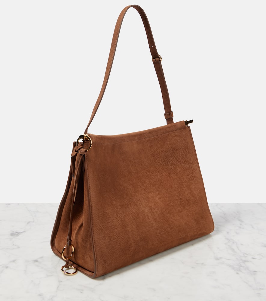 Alaïa Le Click Medium Suede Shoulder Bag In Braun