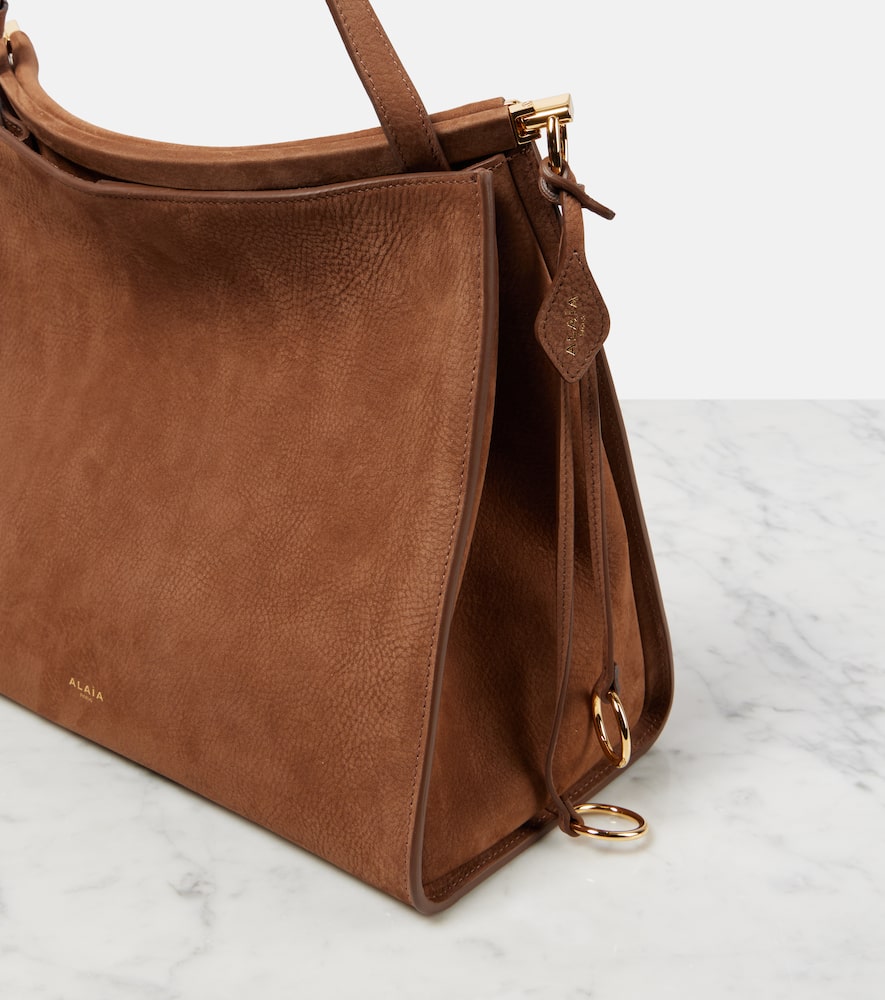 Alaïa Le Click Medium Suede Shoulder Bag In Braun