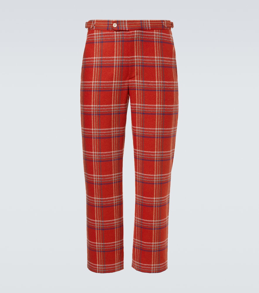 Bode Gable Plaid Wool Flannel Straight Pants In Multi