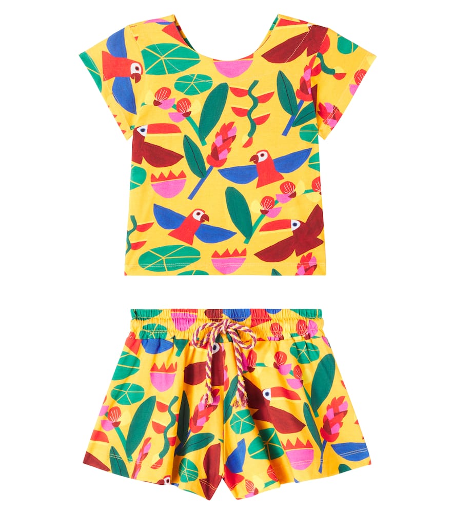 Fabula Fábula Cotton Jersey T-shirt And Shorts Set In Yellow