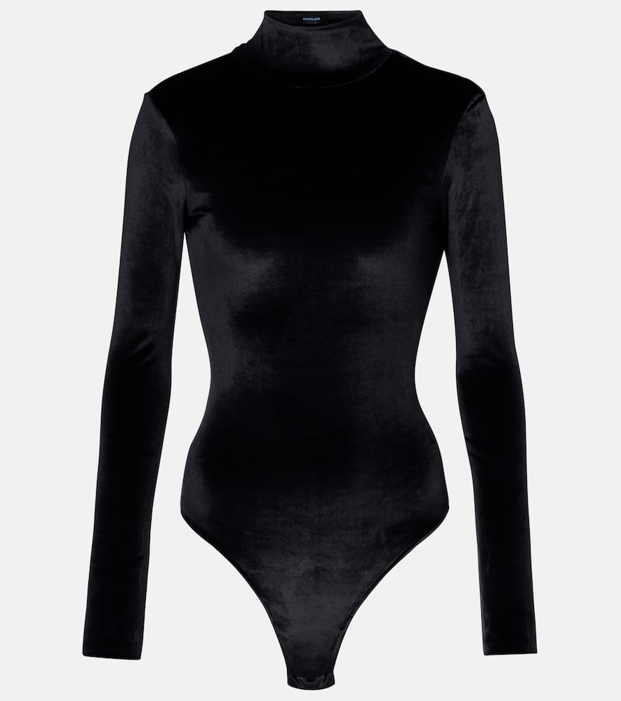 Turtleneck velvet bodysuit