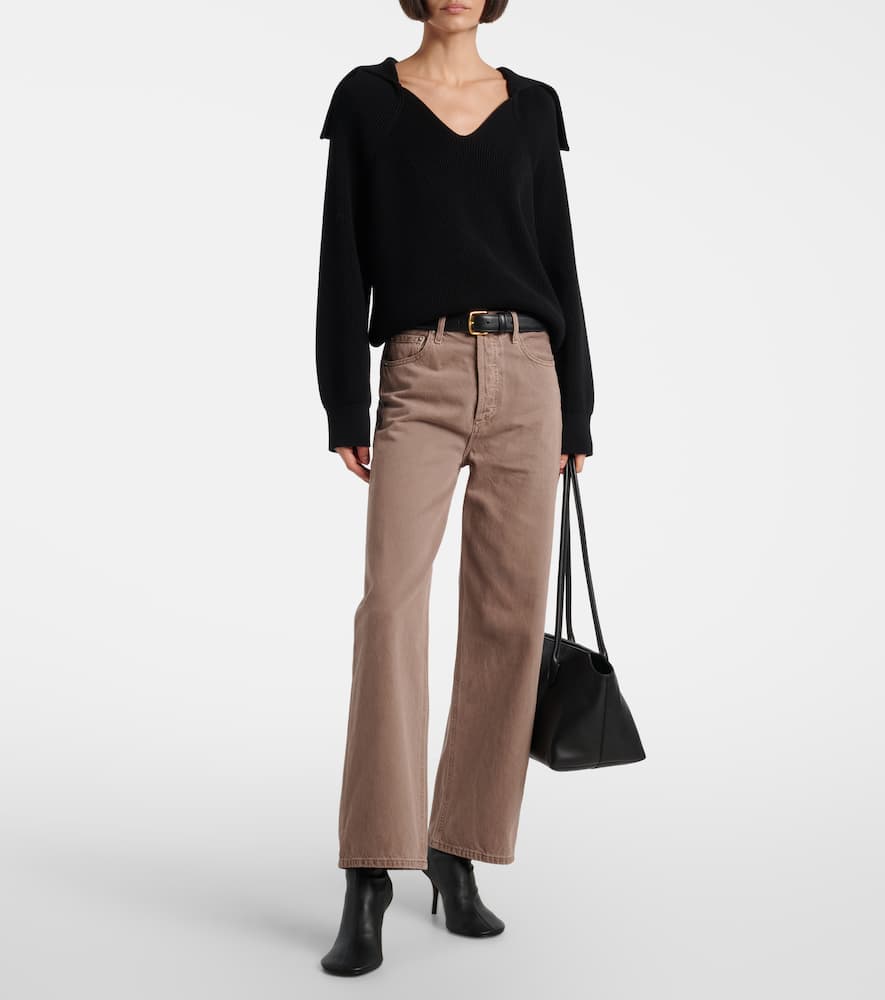 Agolde High-rise Wide-leg Jeans In Brown