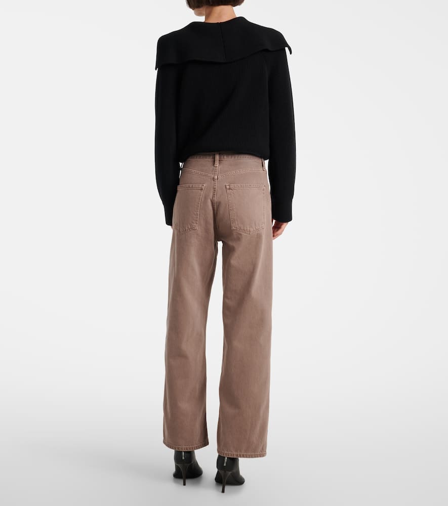 Agolde High-rise Wide-leg Jeans In Brown