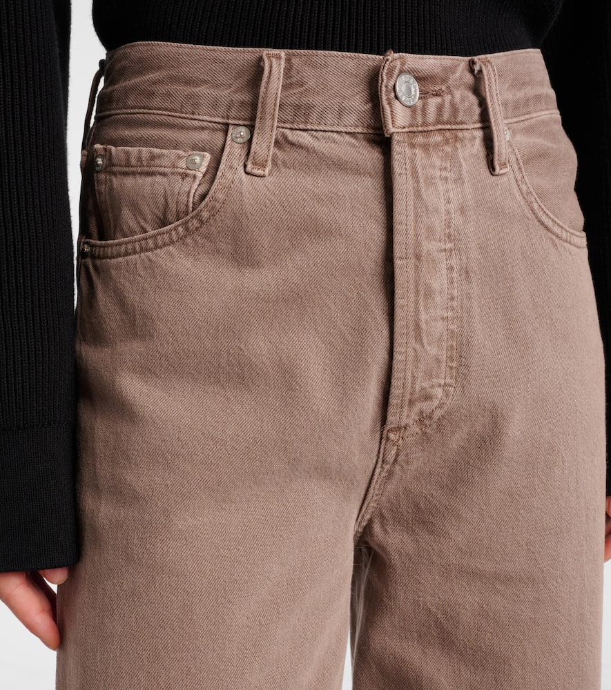 Agolde High-rise Wide-leg Jeans In Brown