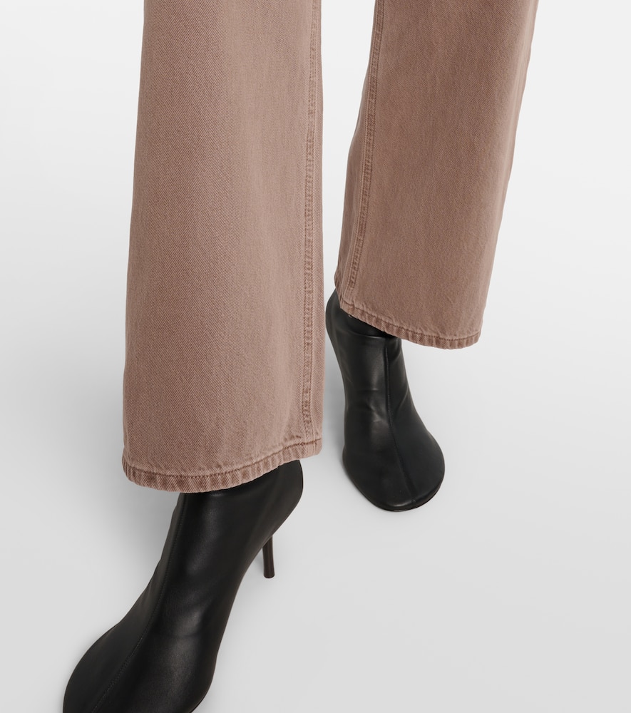 Agolde High-rise Wide-leg Jeans In Brown