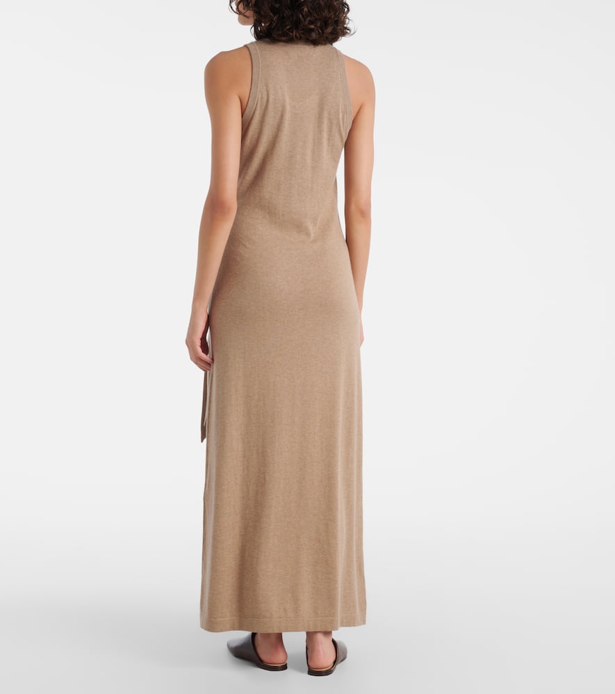 Lisa Yang Angeline Cotton And Cashmere Maxi Dress In Neutral
