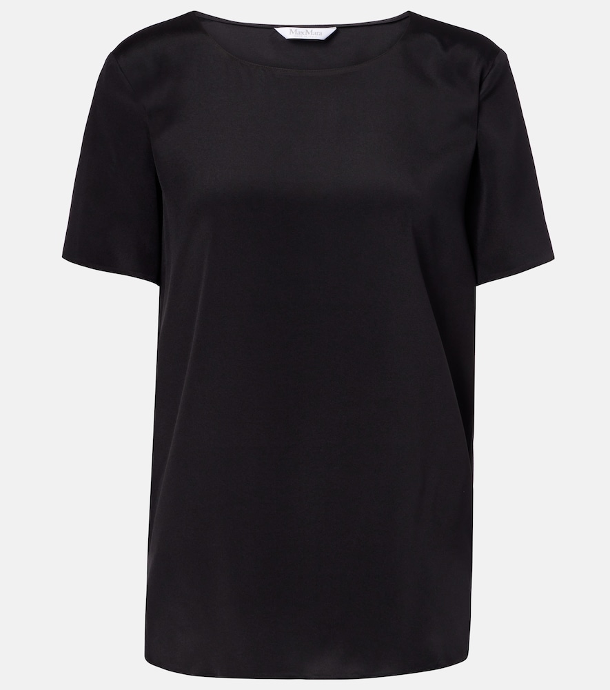 Max Mara Women's Black Aris Silk-Blend Top UK Size 12 - Mytheresa