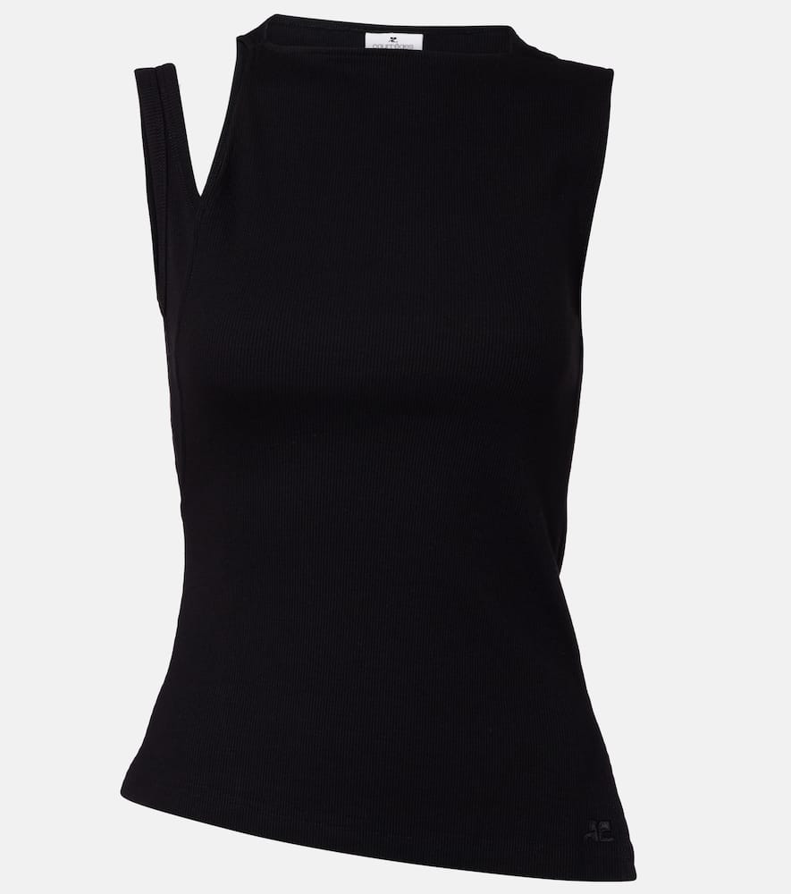 Courrèges Transverse '90s Cotton Top In Black