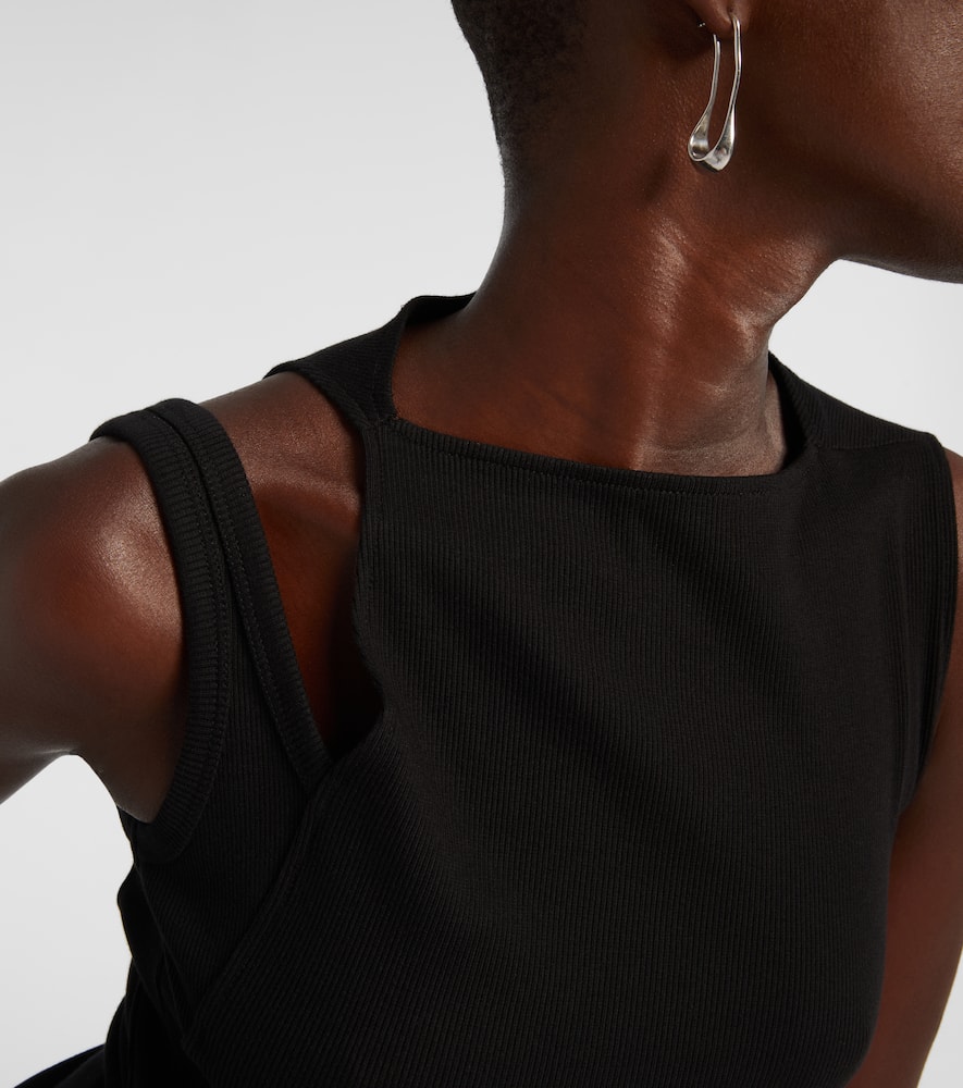 Courrèges Transverse '90s Cotton Top In Black