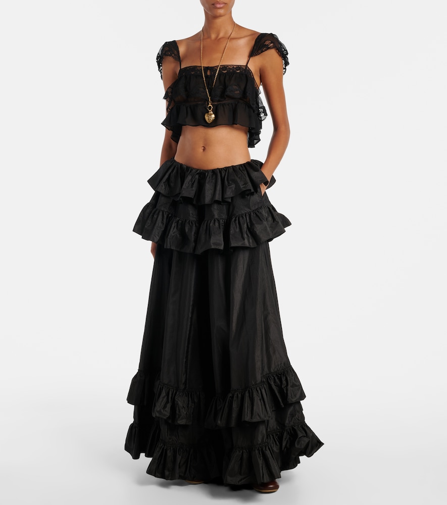  Chloe Chloe Ruffled Silk Maxi Skirt 