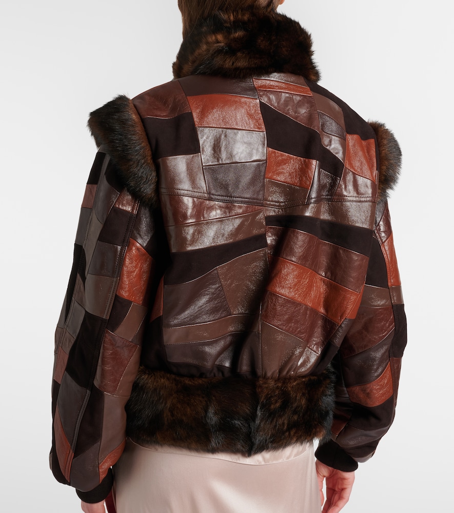  Chloe Chloe Shearling-trimmed Leather Bomber Jacket 