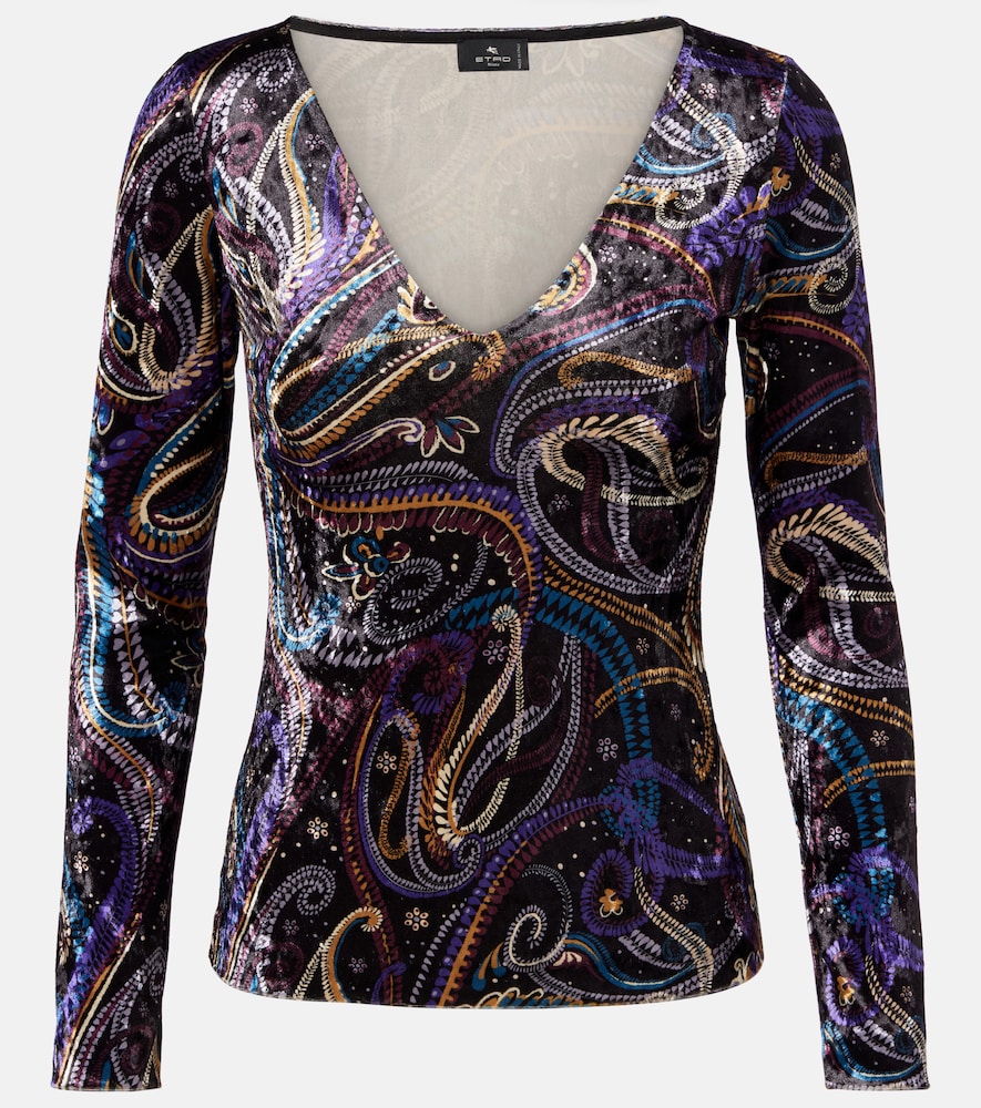 Etro Paisley velvet top　エトロ ペイズリー ベルベット トップ Etro