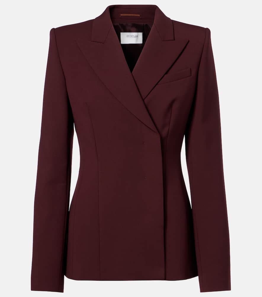 Sportmax Cocco Wool-blend Blazer In Burgundy