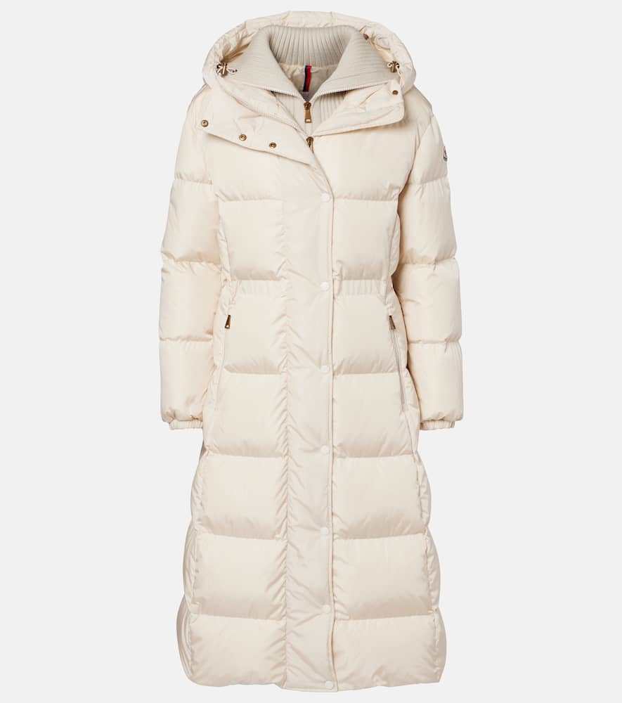 Moncler Chamer Hooded Down Coat In Neutral