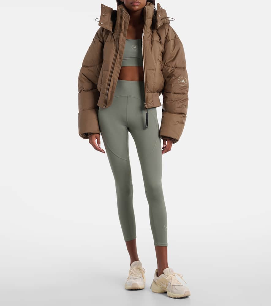Adidas By Stella Mccartney Hooded Cropped Jacket In Brown