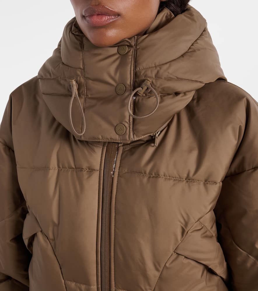 Adidas By Stella Mccartney Hooded Cropped Jacket In Brown