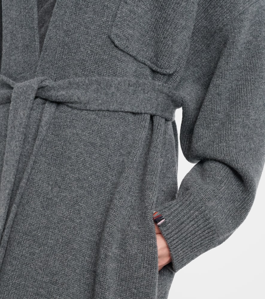 Extreme Cashmere N°105 Coat Belted Cashmere Wrap Cardigan In Gray